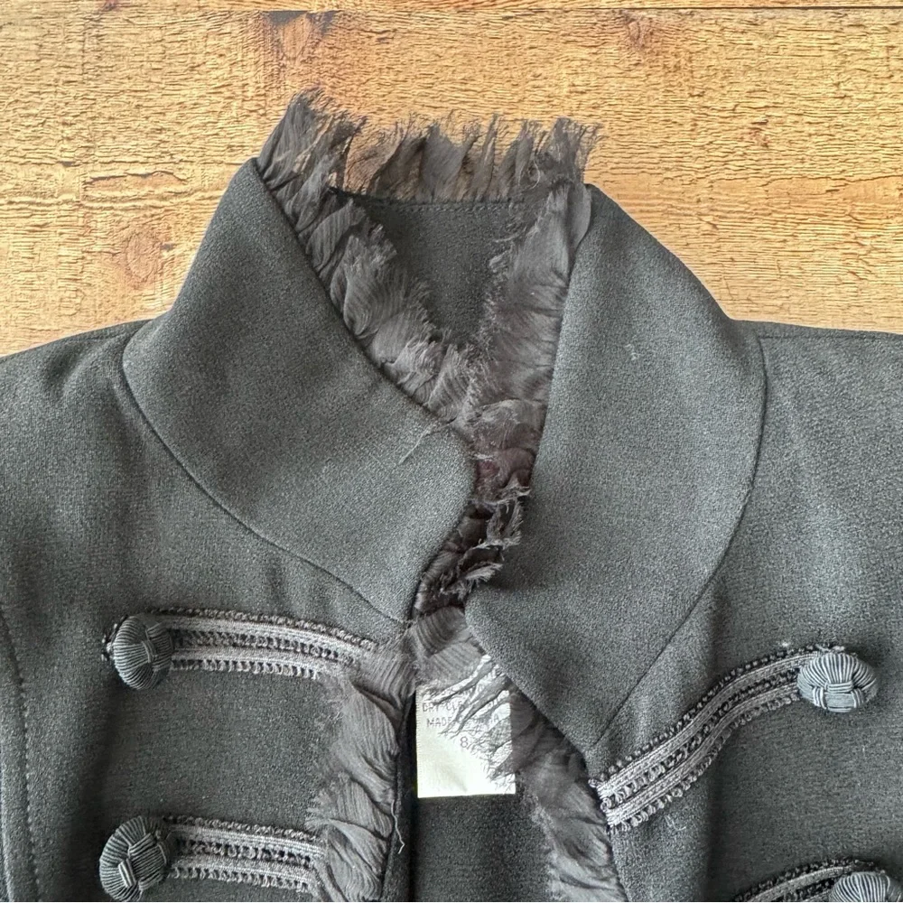 Black Military Style Women's Blazer - Picture 9 of 10